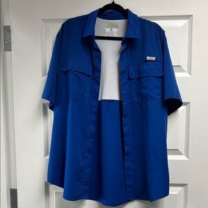 Men's Blue Casual Button Down Shirt